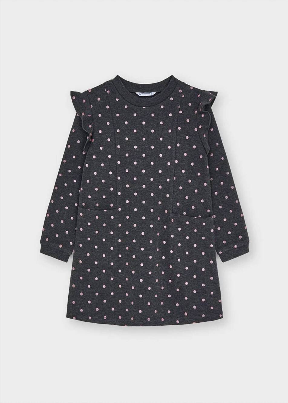 NEW MAYORAL girls glitter polka dot dress in grey